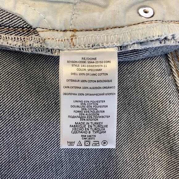 NEW! RE/DONE Levi's Easy Straight Size 26 Speedway jeans $315 msrp G18-3 - Picture 9 of 10